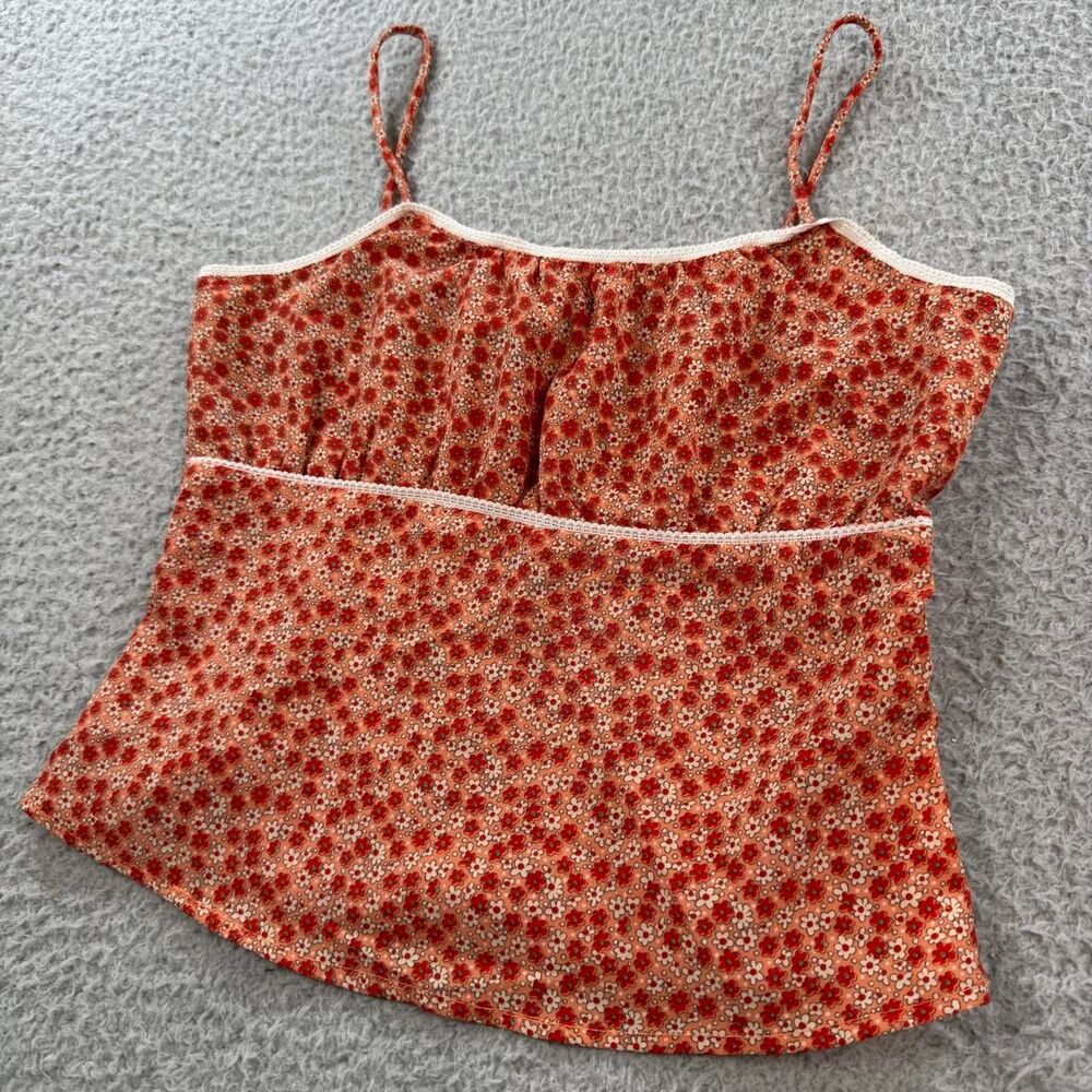 Y2K 579 orange & red milkmaid cami tank top - Picture 2 of 8